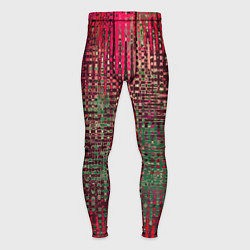 Мужские тайтсы Текстурный тёмный красно-зелёный