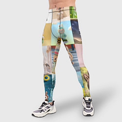 Тайтсы мужские Коллаж из разных лабубу, цвет: 3D-принт — фото 2