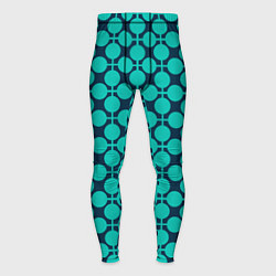 Мужские тайтсы Бирюзовый узор в клетку и горошек ретро