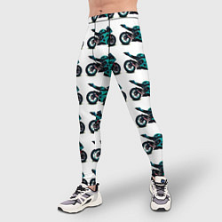 Тайтсы мужские Motorbike light blue, цвет: 3D-принт — фото 2