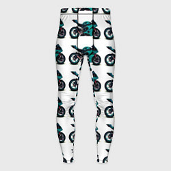 Тайтсы мужские Motorbike light blue, цвет: 3D-принт