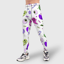 Тайтсы мужские Halloween purple pumpkin pattern, цвет: 3D-принт — фото 2