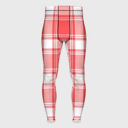 Тайтсы мужские Checked red white, цвет: 3D-принт