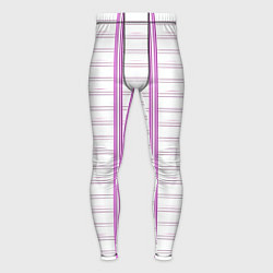 Тайтсы мужские Color white cage pink line, цвет: 3D-принт