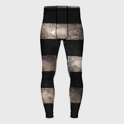 Тайтсы мужские Черно-белая тельняшка текстура, цвет: 3D-принт
