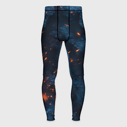 Тайтсы мужские Синий камуфляж с искрами, цвет: 3D-принт