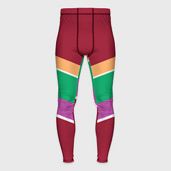 Мужские тайтсы Тёмный красный с полосами