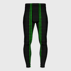 Мужские тайтсы Color black cage green stripes
