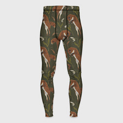 Мужские тайтсы Лисы в подснежниках