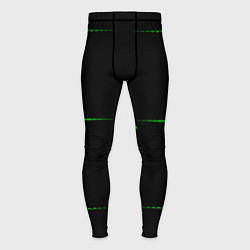 Мужские тайтсы Color black green orange stripes
