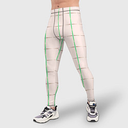 Тайтсы мужские Color white stripes, цвет: 3D-принт — фото 2