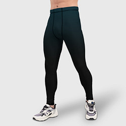 Тайтсы мужские Морская глубина в чёрном, цвет: 3D-принт — фото 2