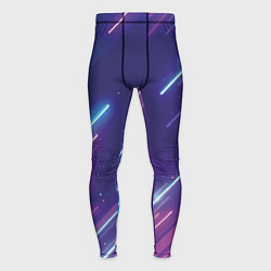 Мужские тайтсы Абстракция бело синие красные полосы