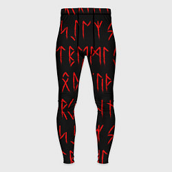 Тайтсы мужские Красные символы древних рун крупные - паттерн, цвет: 3D-принт