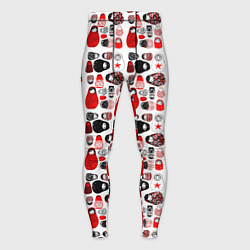Тайтсы мужские Много матрешек, цвет: 3D-принт