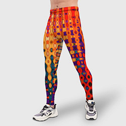 Тайтсы мужские Красно-жёлтый абстракция, цвет: 3D-принт — фото 2