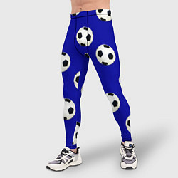 Тайтсы мужские Футбольные мячи на синем, цвет: 3D-принт — фото 2