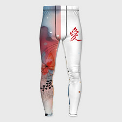 Тайтсы мужские Иероглиф любовь - абстрактный паттерн, цвет: 3D-принт