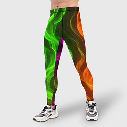 Тайтсы мужские Разноцветное пламя огня, цвет: 3D-принт — фото 2