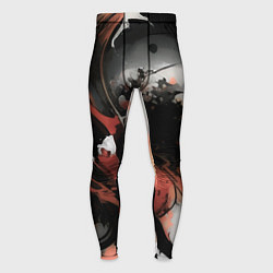 Тайтсы мужские Тёмные краски абстракция красно-чёрный, цвет: 3D-принт