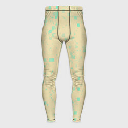 Тайтсы мужские Color beige turquoise, цвет: 3D-принт