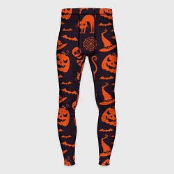 Мужские тайтсы Паттерн с символами праздника Хэллоуин