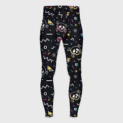 Тайтсы мужские Паттерн с черепами и геометрическими фигурами в ст, цвет: 3D-принт
