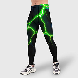 Тайтсы мужские Green split, цвет: 3D-принт — фото 2