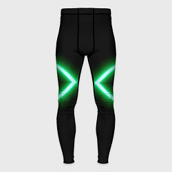 Тайтсы мужские Neon green lines, цвет: 3D-принт