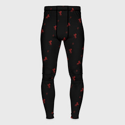 Тайтсы мужские Красный конь паттерн, цвет: 3D-принт
