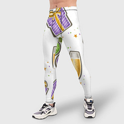 Тайтсы мужские Новогодний вайб, цвет: 3D-принт — фото 2