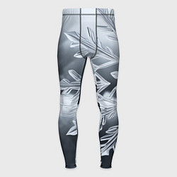 Тайтсы мужские Снежинка на черно белое, цвет: 3D-принт