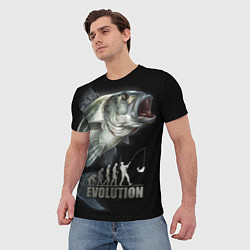 Футболка мужская Эволюция рыбалки, цвет: 3D-принт — фото 2