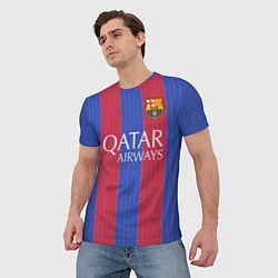 Футболка мужская FCB Messi: Qatar Airways, цвет: 3D-принт — фото 2