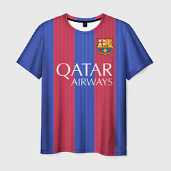 Футболка мужская FCB Messi: Qatar Airways, цвет: 3D-принт