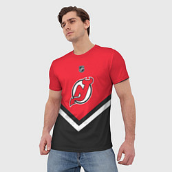 Футболка мужская NHL: New Jersey Devils, цвет: 3D-принт — фото 2