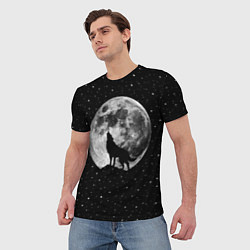 Футболка мужская Лунный волк, цвет: 3D-принт — фото 2