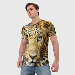 Футболка мужская Улыбка леопарда, цвет: 3D-принт — фото 2