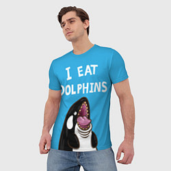 Футболка мужская I eat dolphins, цвет: 3D-принт — фото 2
