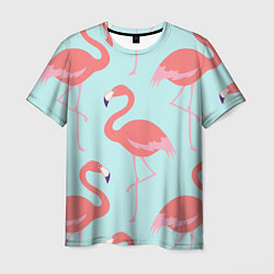 Футболка мужская Розовые фламинго, цвет: 3D-принт