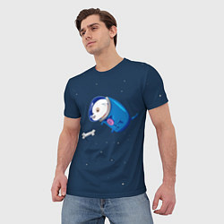 Футболка мужская Собачка в космосе, цвет: 3D-принт — фото 2