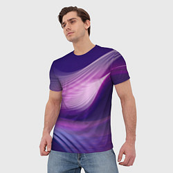 Футболка мужская Фиолетовые Волны, цвет: 3D-принт — фото 2