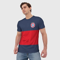 Футболка мужская Bayern Munchen - Red-Blue FCB 2022 NEW, цвет: 3D-принт — фото 2