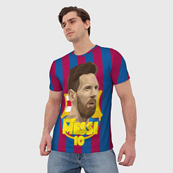 Футболка мужская FCB Lionel Messi, цвет: 3D-принт — фото 2