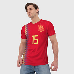 Футболка мужская Сборная Испании: Рамос ЧМ 2018, цвет: 3D-принт — фото 2
