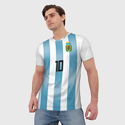 Футболка мужская Сборная Аргентины: Месси ЧМ-2018, цвет: 3D-принт — фото 2