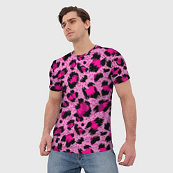 Футболка мужская Розовый леопард, цвет: 3D-принт — фото 2