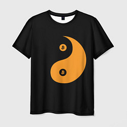 Футболка мужская Bitcoin: Ying Yang, цвет: 3D-принт