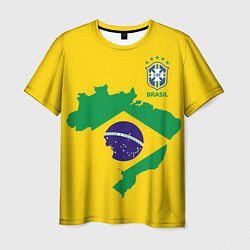 Футболка мужская Сборная Бразилии: желтая, цвет: 3D-принт