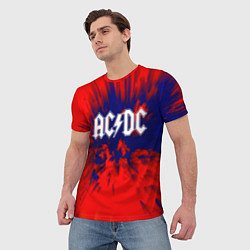Футболка мужская AC/DC: Red & Blue, цвет: 3D-принт — фото 2